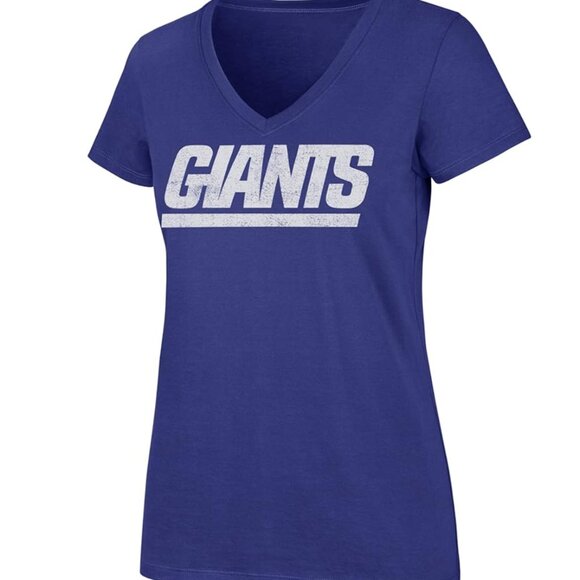 Tops - OTS NFL New York Giants Women's V-Neck Distressed Tee